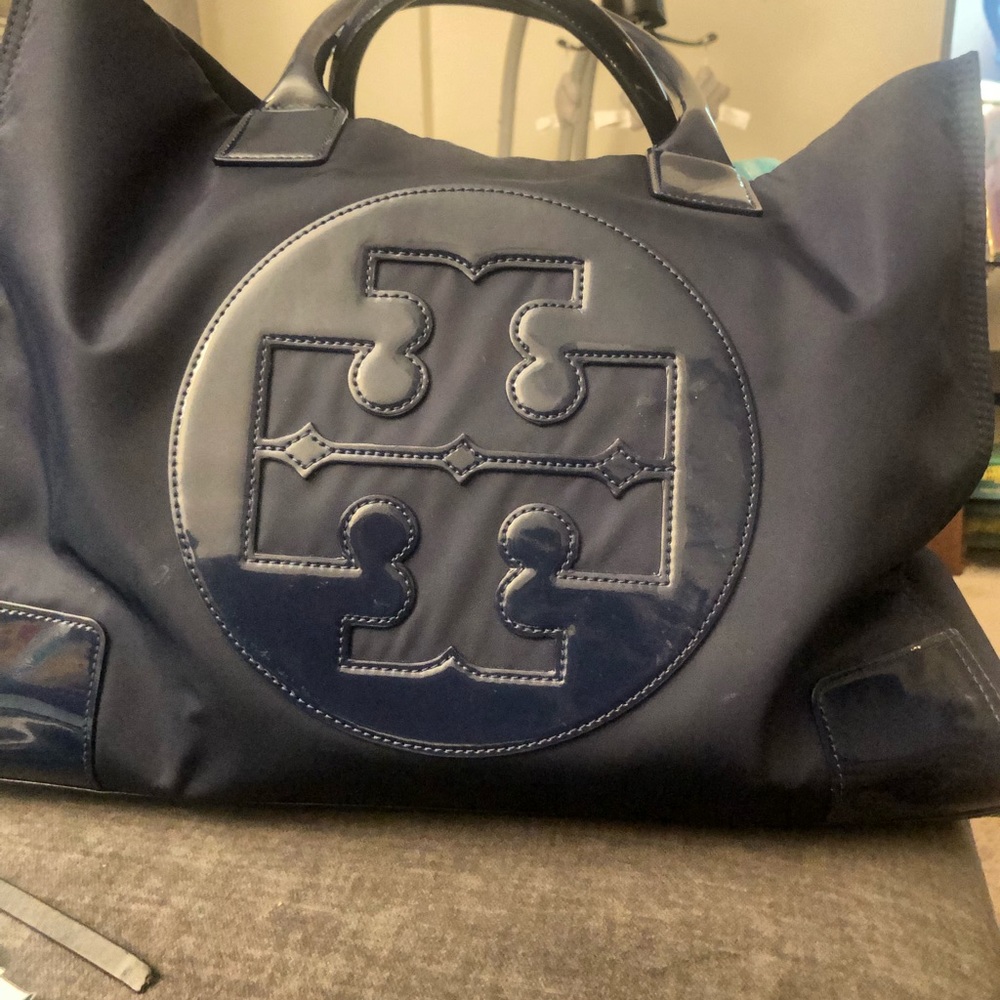 Tory Burch Navy Blue Nylon Tote